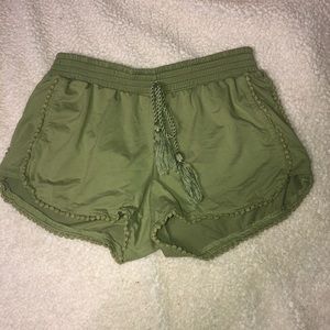 green comfy chic shorts